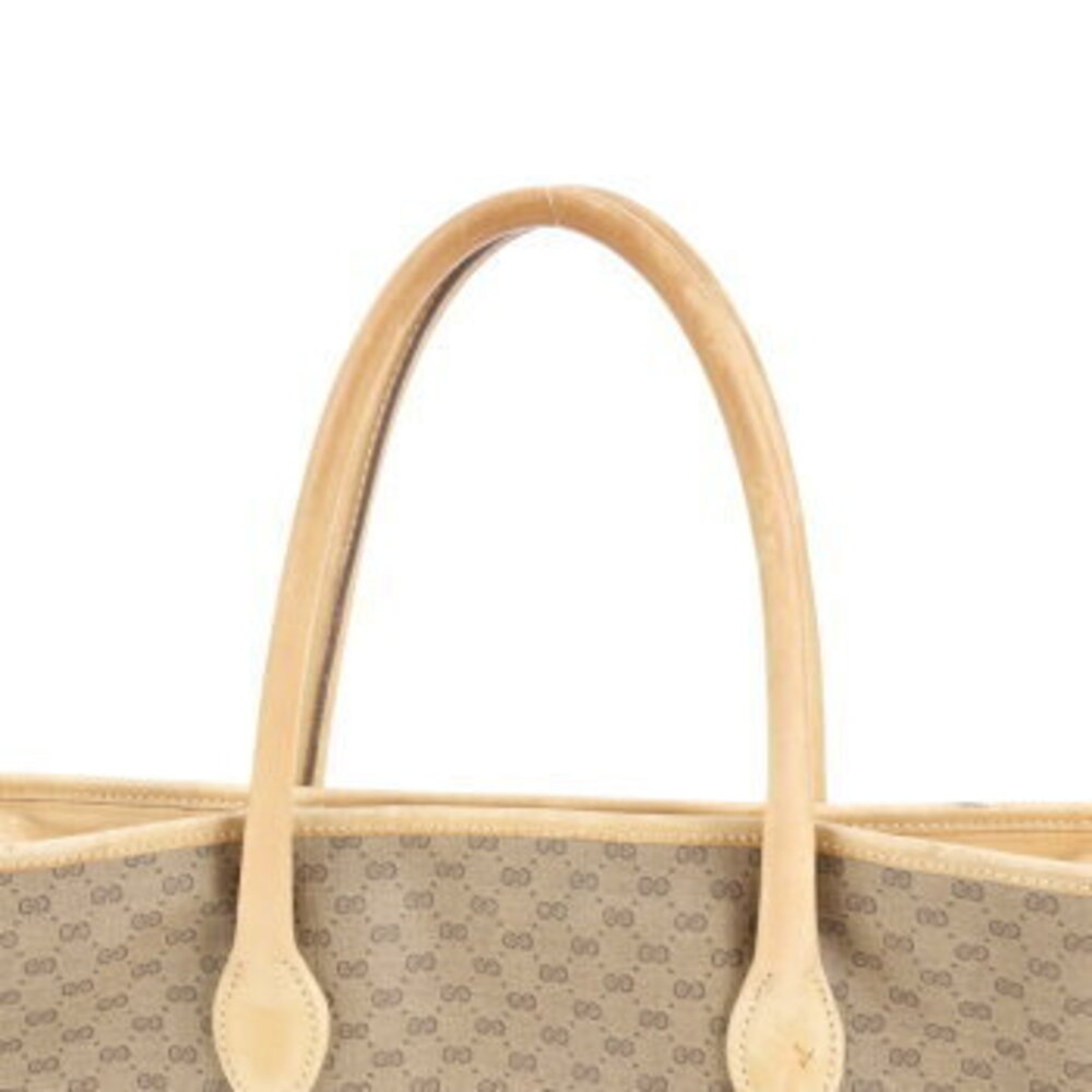 Gucci Business Tote Leather Bag Brown Line GG Sherry